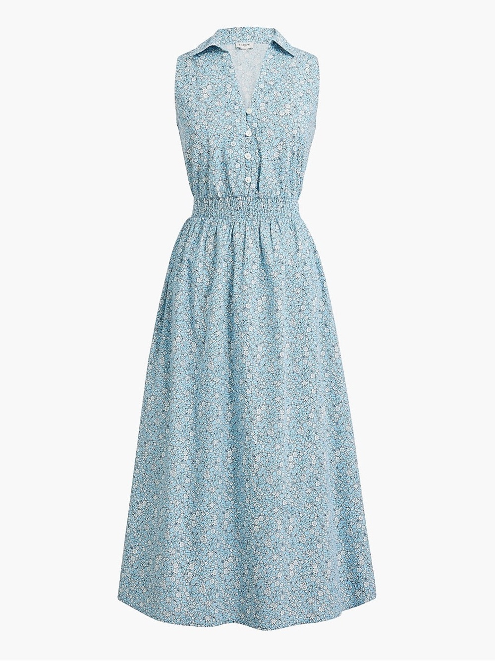 J. Crew Factory Printed Collared Midi Dress